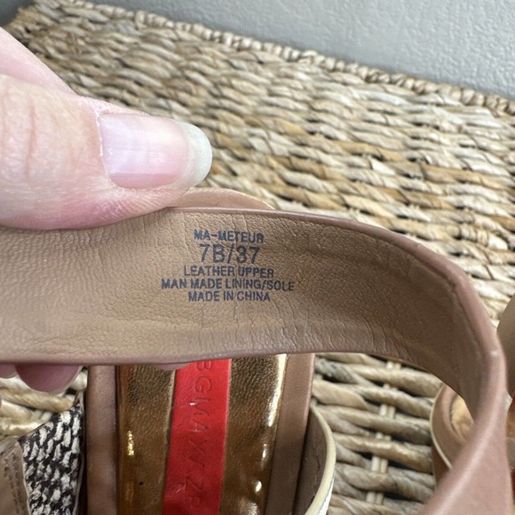 BCBGMAXAZRIA Meteur Snake Red Heel Sandal 7B Coral High Heel - Picture 12 of 13